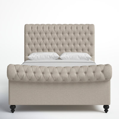 Matos tufted upholstered sleigh bed rosdorf park discount